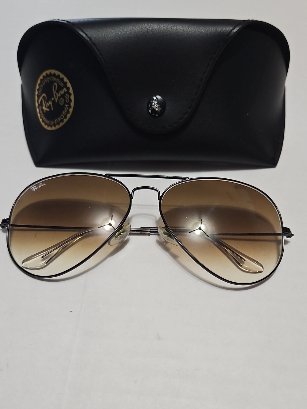 Ray-Ban RB 3025 Aviator Sunglasses Black Frame w/Brown Gradient Lenses 62 14 140